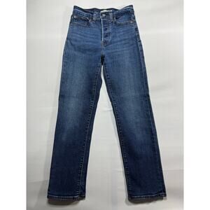 Levi's Women's Wedgie Straight Leg Button Fly Blue Denim Jeans - Size 27x27
